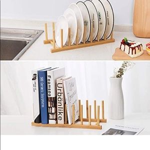 Wooden Dish Rack Holder Cabinet Organizer for Dish/Bowl/Cup/Pot Lid